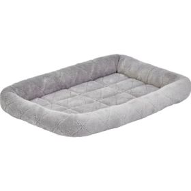 MidWest Quiet Time Deluxe Diamond Stitch Pet Bed Gray for Dogs - X-Small