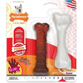 Nylabone Power Chew Durable Dog Chew Toys Chicken and Jerky Flavor