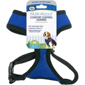 Four Paws Comfort Control Harness - Blue - Medium - For Dogs 7-10 lbs