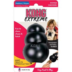 KONG Extreme KONG Dog Toy - Black - Medium - Dogs 15-35 lbs