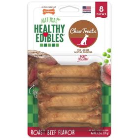 Nylabone Healthy Edibles Wholesome Dog Chews - Roast Beef Flavor (8 Pack)