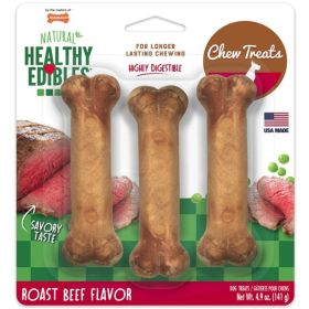 Nylabone Healthy Edibles Wholesome Dog Chews - Roast Beef Flavor - Regular