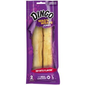 Dingo Wag'n Wraps Chicken & Rawhide Chews - Jumbo 2 count