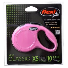 Flexi New Classic Retractable Tape Leash - Pink - X-Small - 10' Lead