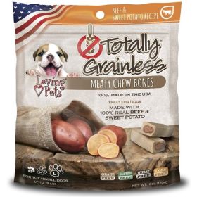 Loving Pets Totally Grainless Meaty Chew Bones - Toy/Small Dogs - 6 oz