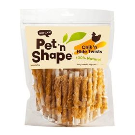 Pet 'n Shape 100% Natural Chicken Hide Twists - Regular - 50 Pack