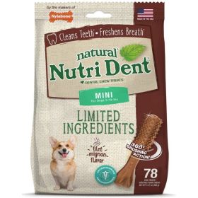 Nylabone Natural Nutri Dent Filet Mignon Dental Chews Mini - 78 count